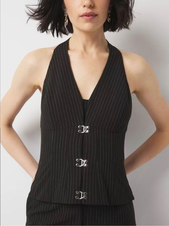 White House Black Market Tops - White House Black Market Pinstriped Hook & Eye Halter Top Size 4